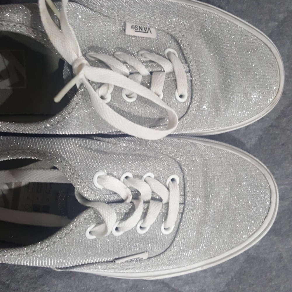 Glitter silver Vans